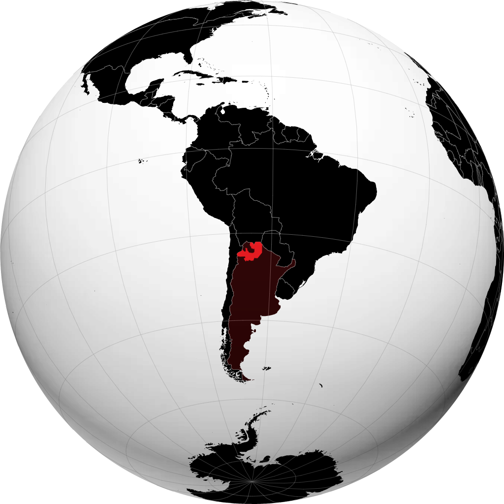 Província de Salta no globo