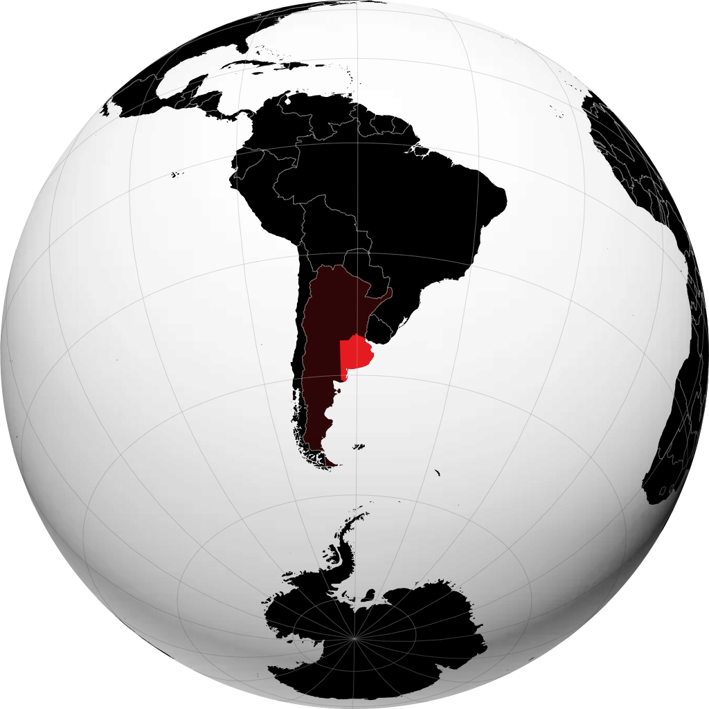 Província de Buenos Aires no globo