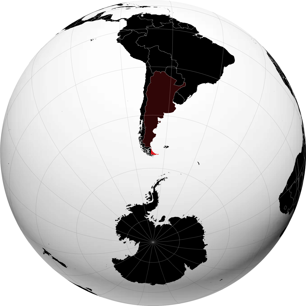 Província da Terra do Fogo, Antártida e Ilhas do Atlântico Sul no globo