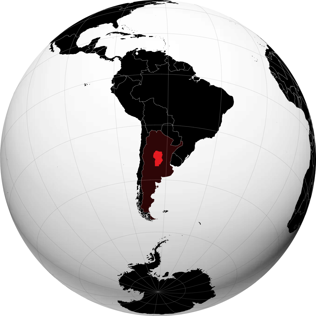Província de Córdoba no globo