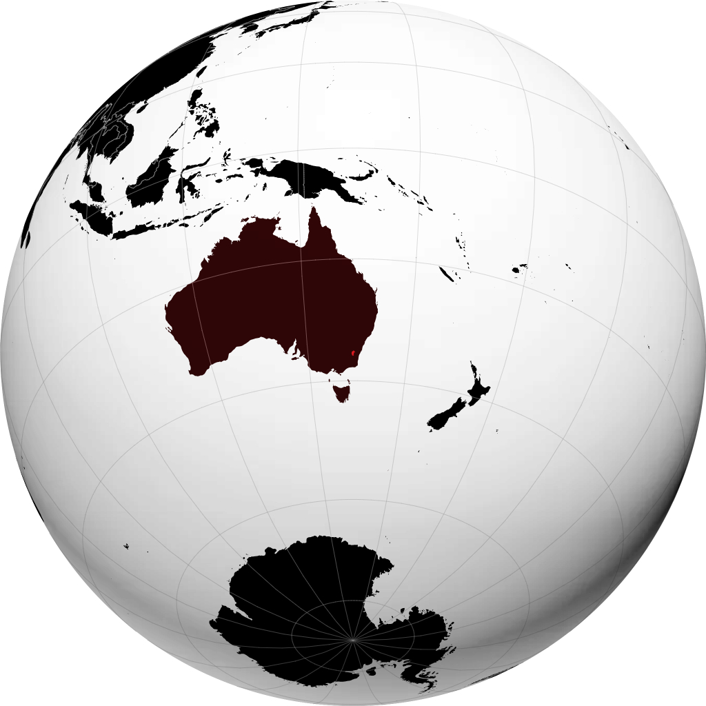 Território da Capital Australiana no globo