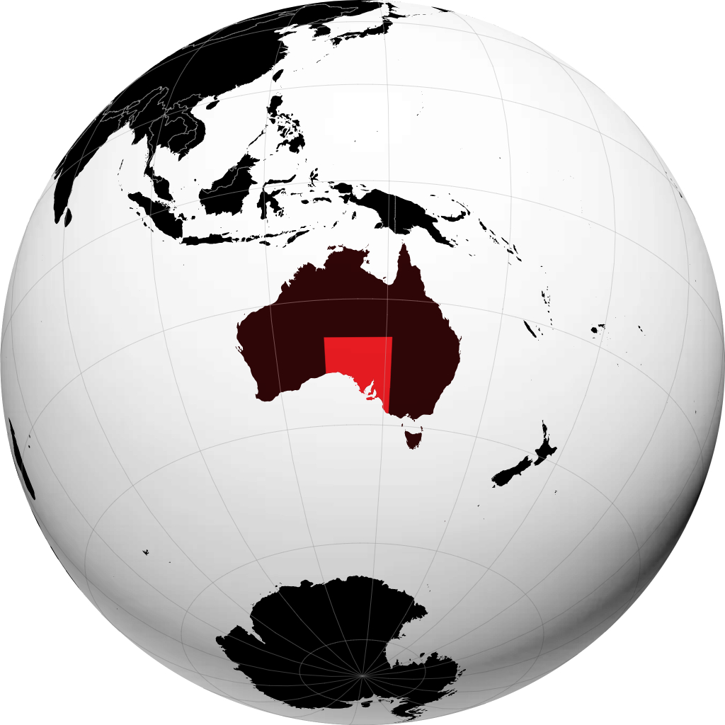 Estado da Austrália Meridional no globo