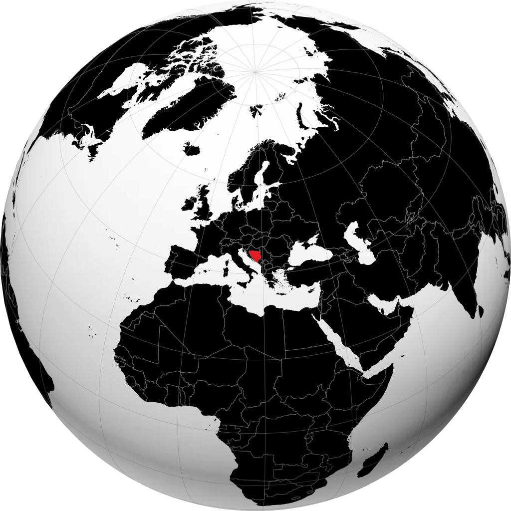 Bósnia e Herzegovina no globo