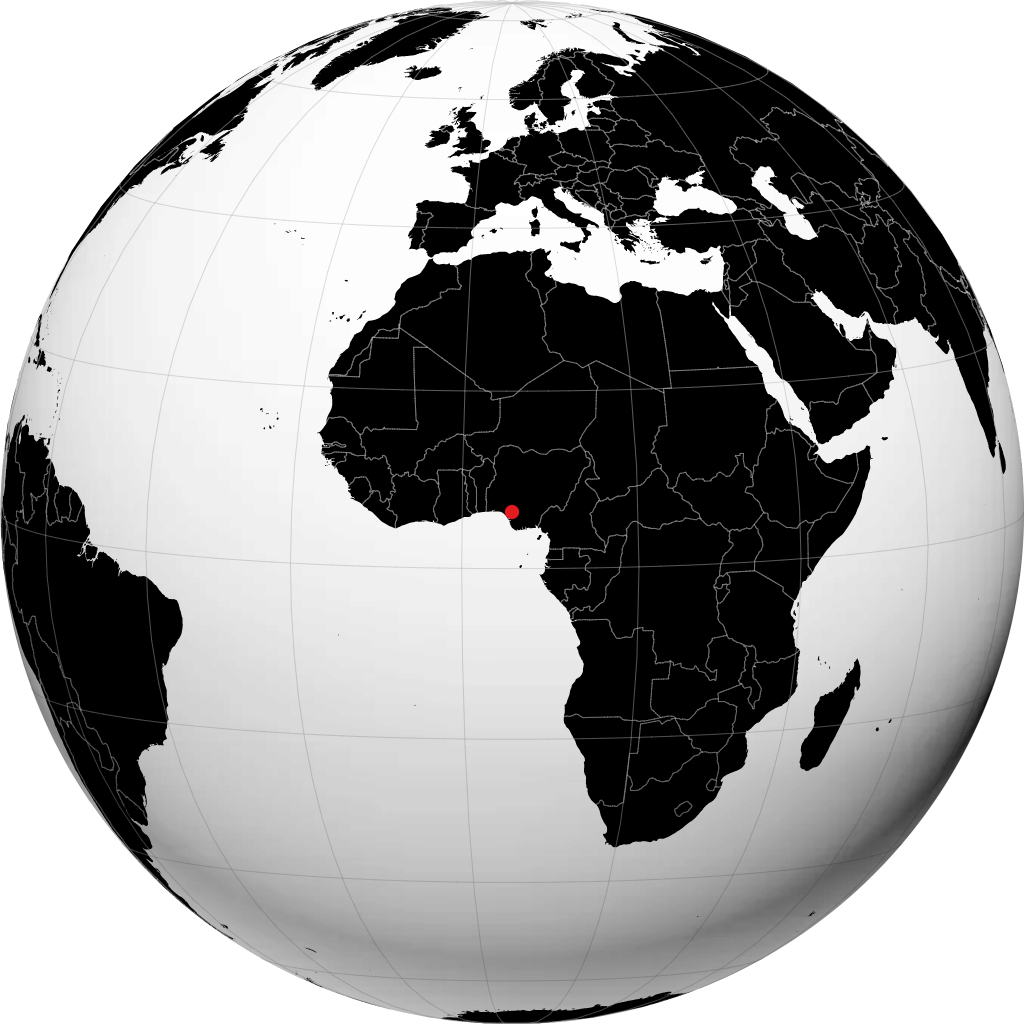 Cidade do Benim no globo