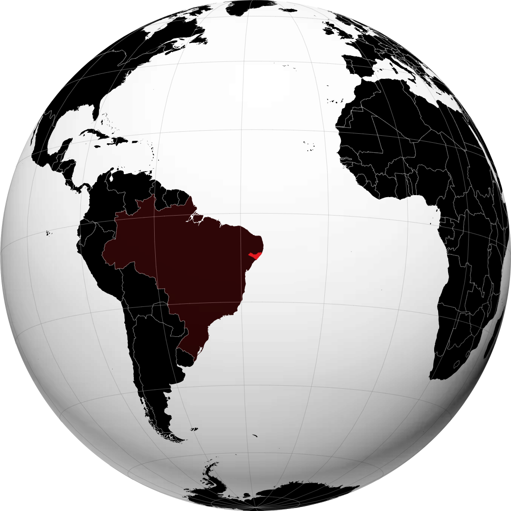 Estado de Alagoas no globo