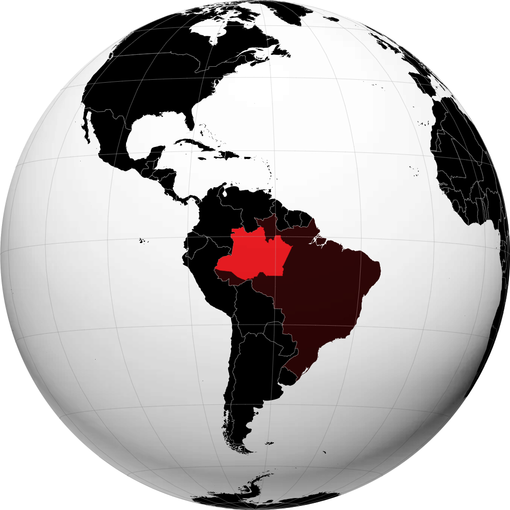 Estado do Amazonas no globo