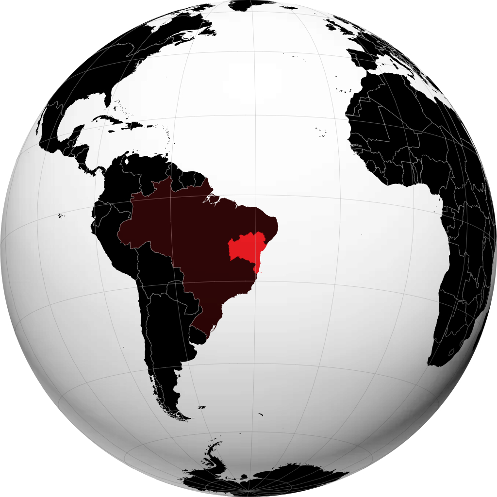 Estado da Bahia no globo