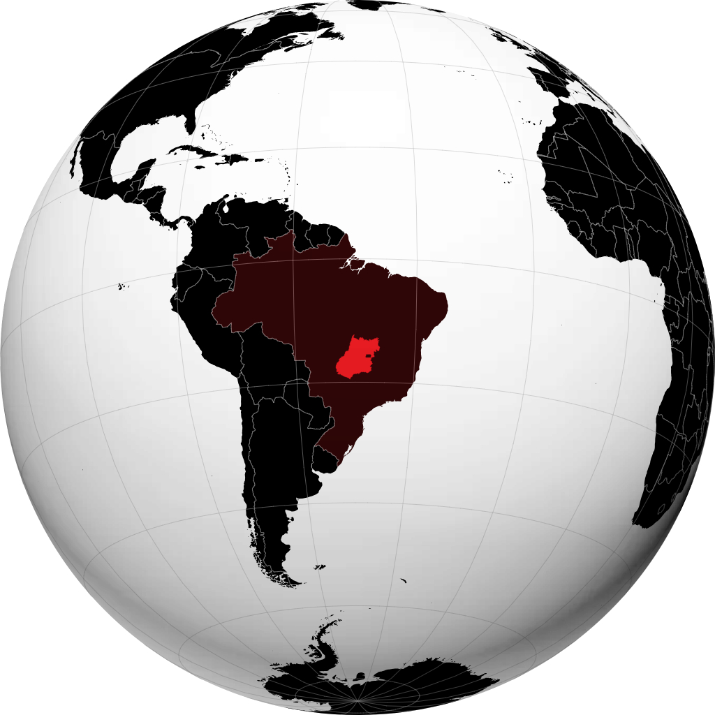 Estado de Goiás no globo