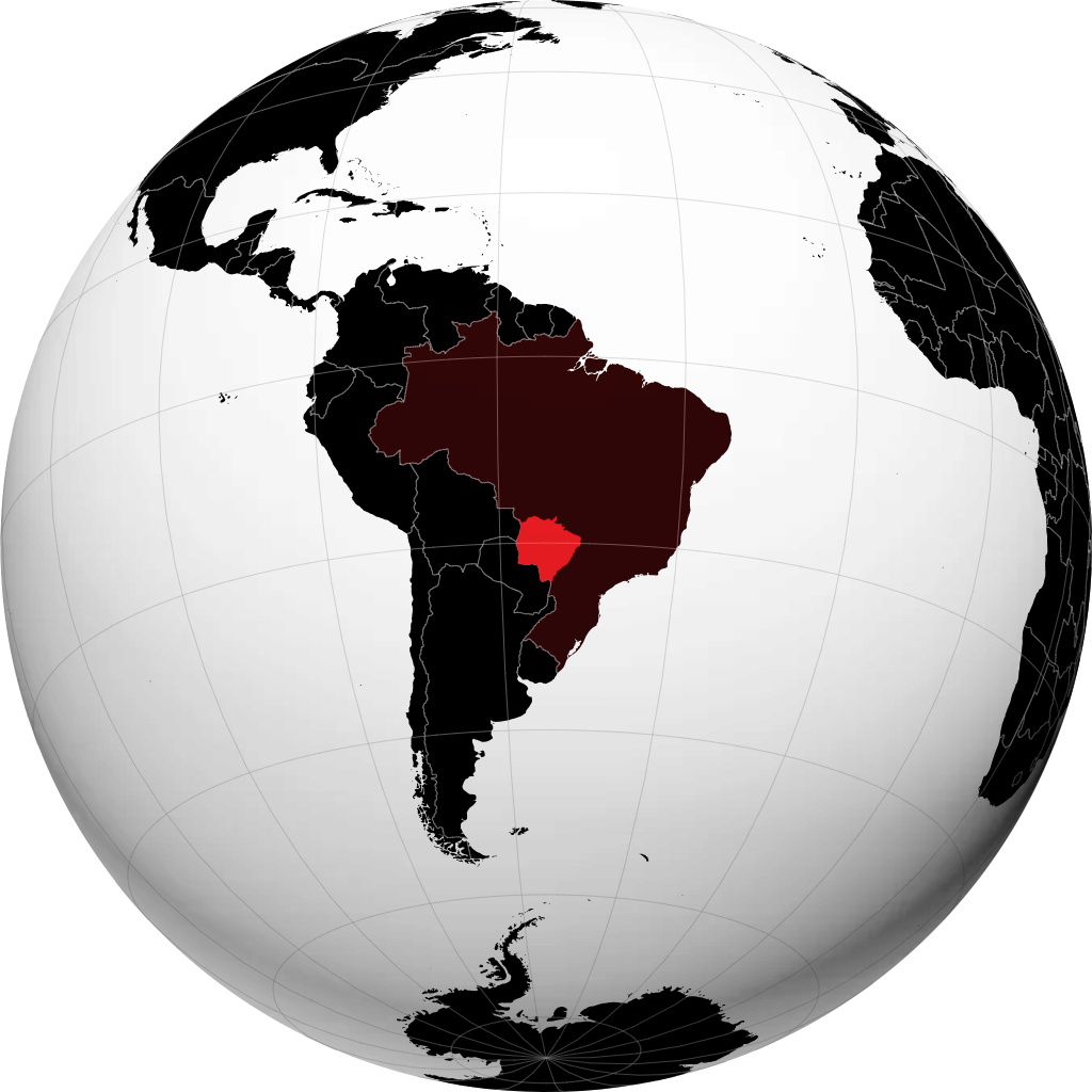 Estado de Mato Grosso do Sul no globo