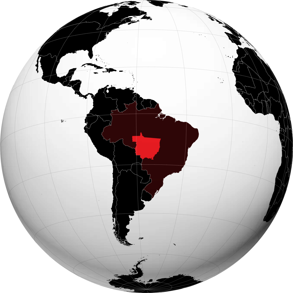 Estado de Mato Grosso no globo
