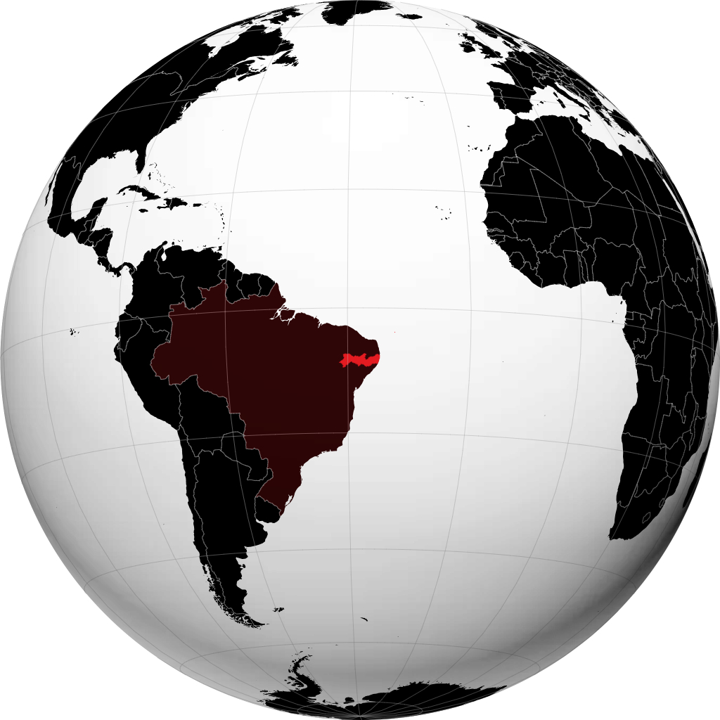 Estado de Pernambuco no globo