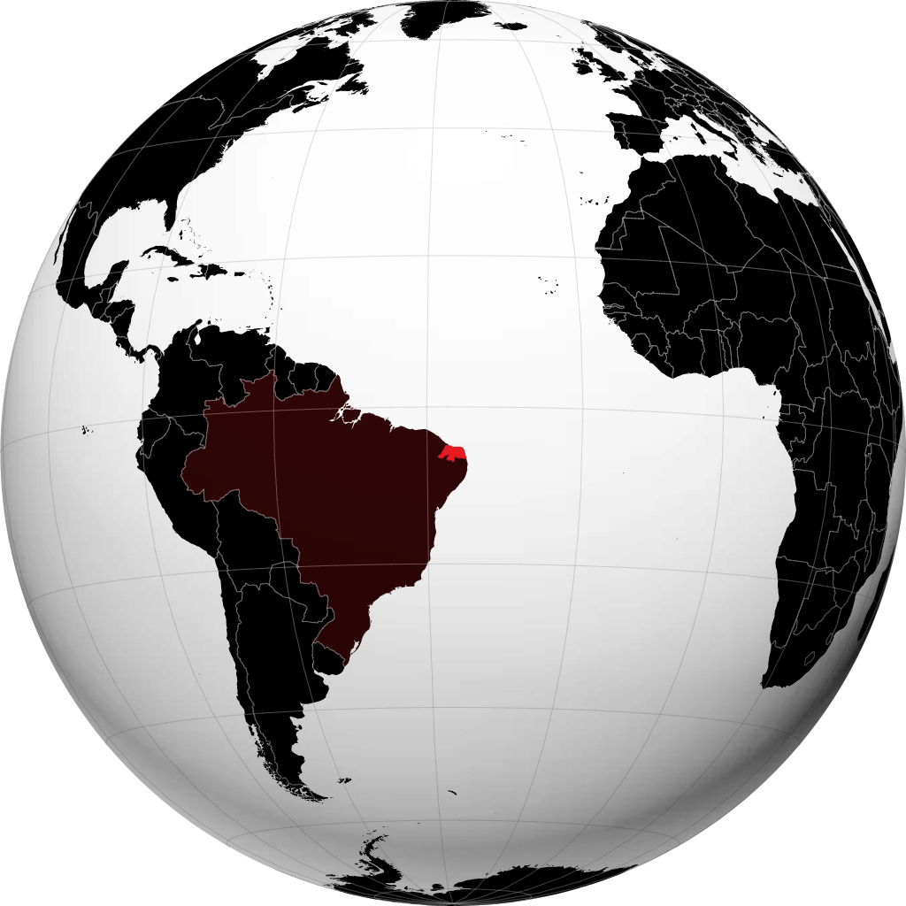Estado do Rio Grande do Norte no globo
