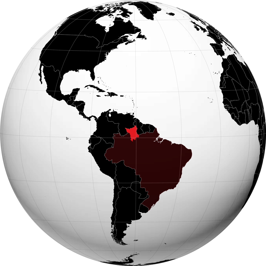 Estado de Roraima no globo