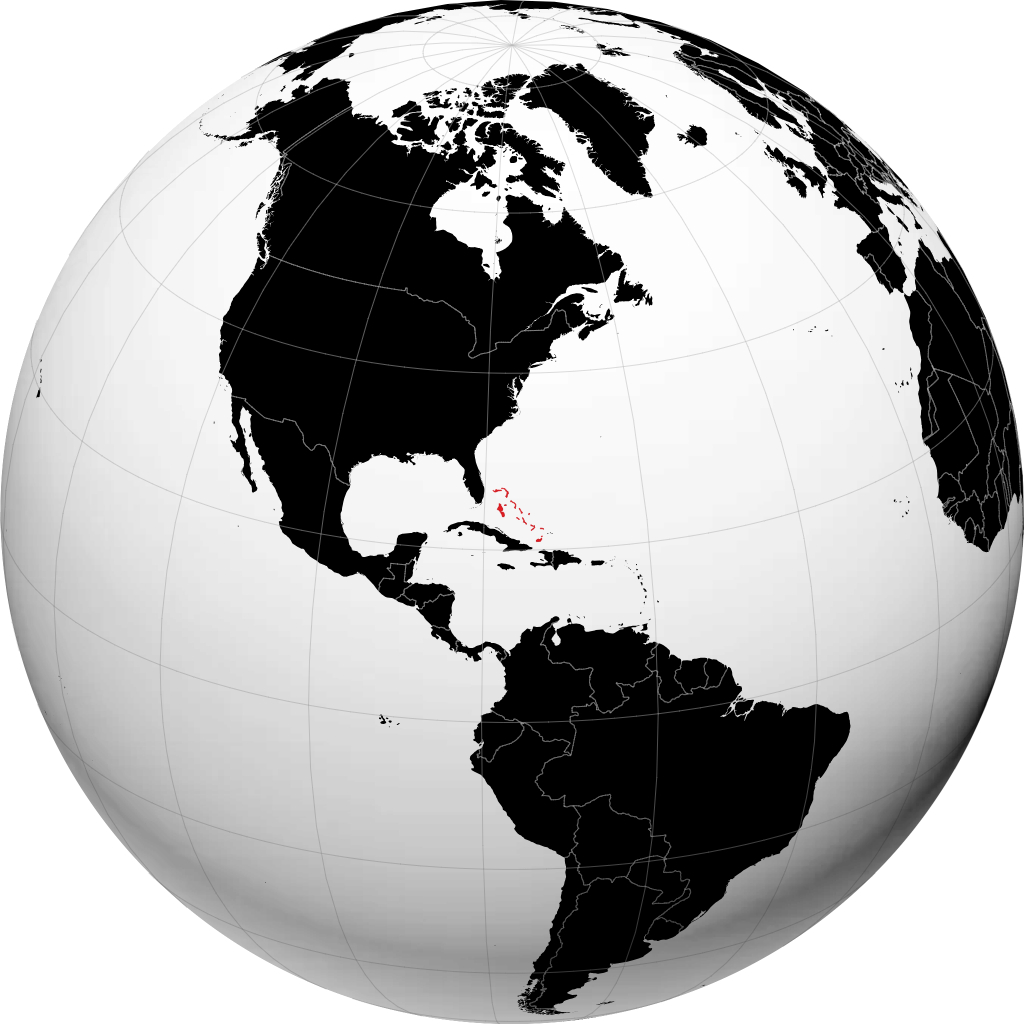 Bahamas no globo