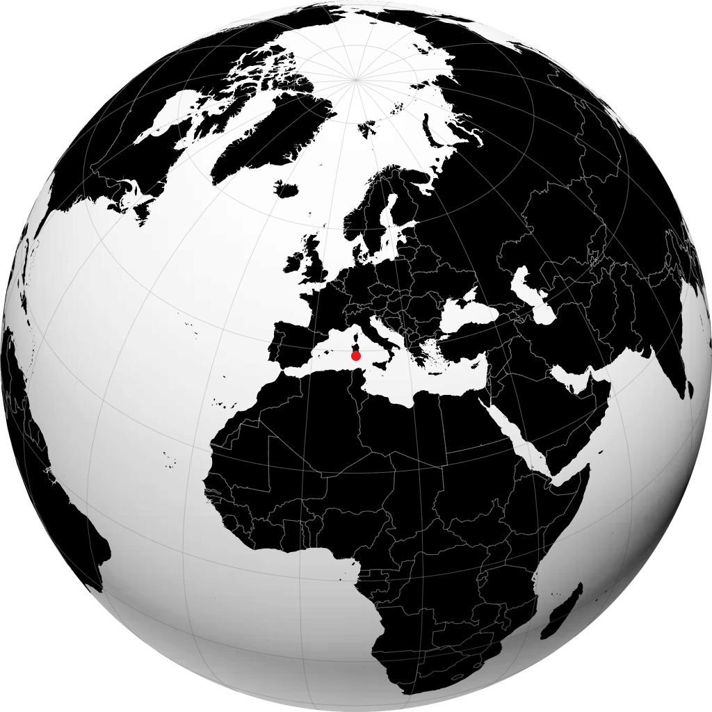 Cagliari no globo