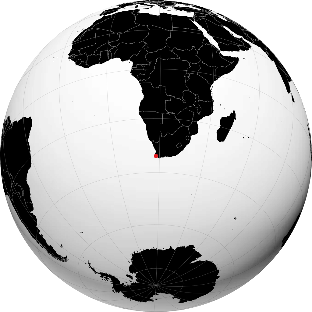 Cidade do Cabo no globo