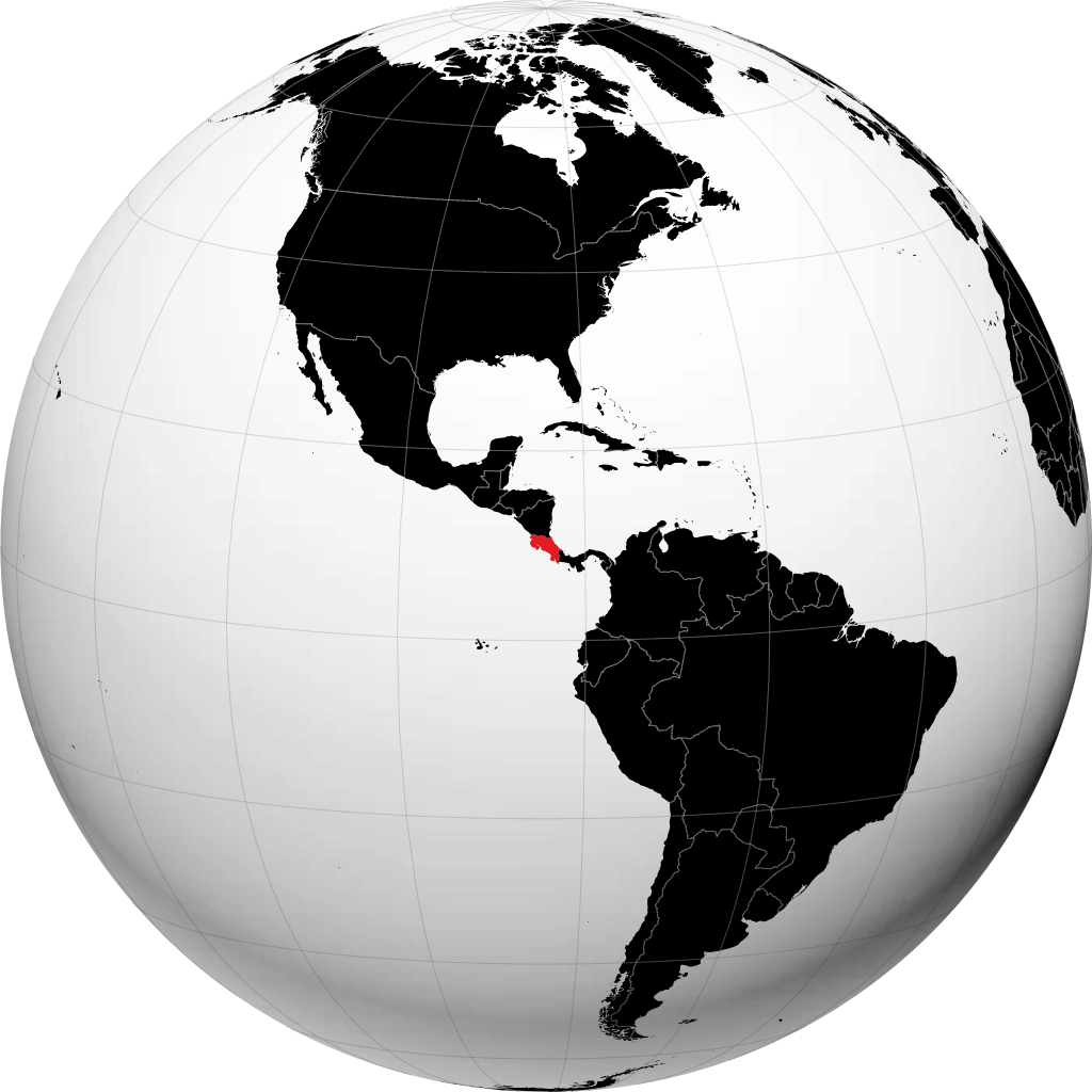 Costa Rica no globo