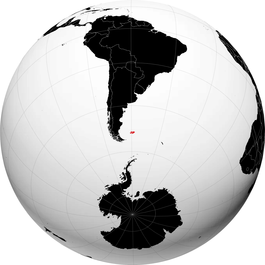 Ilhas Malvinas no globo
