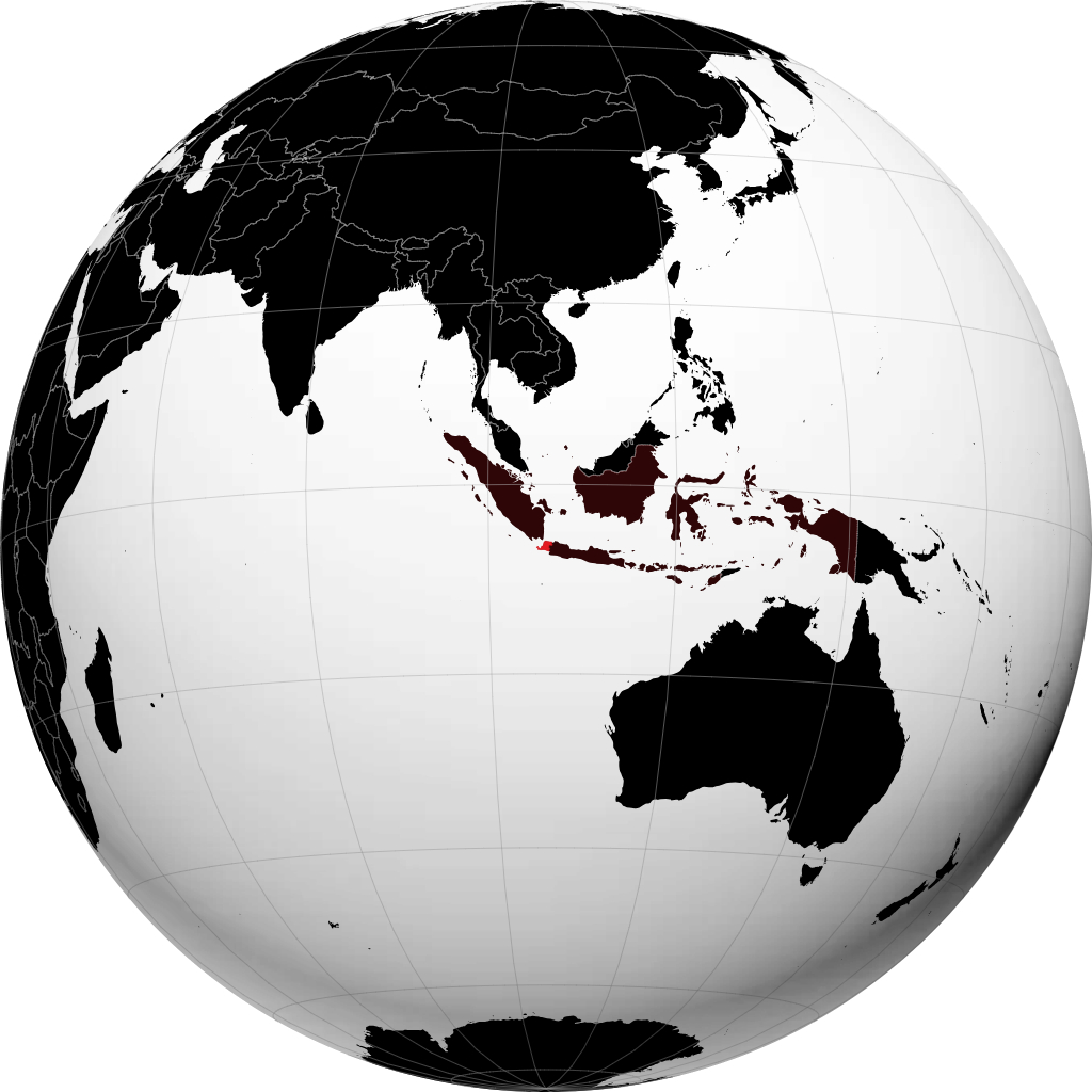 Província de Banten no globo