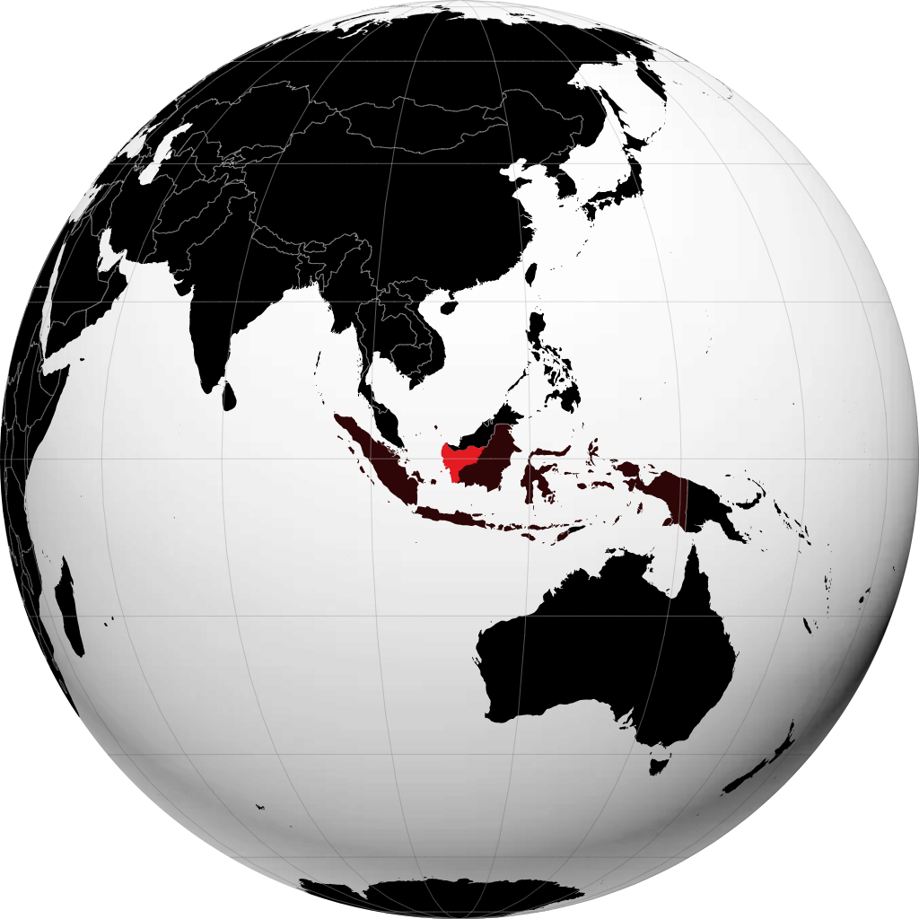 Província de Kalimantan Ocidental no globo