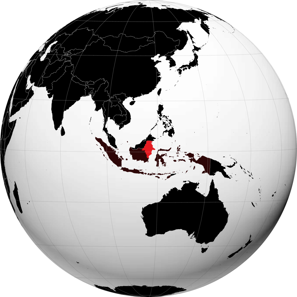 Província de Kalimantan Oriental no globo