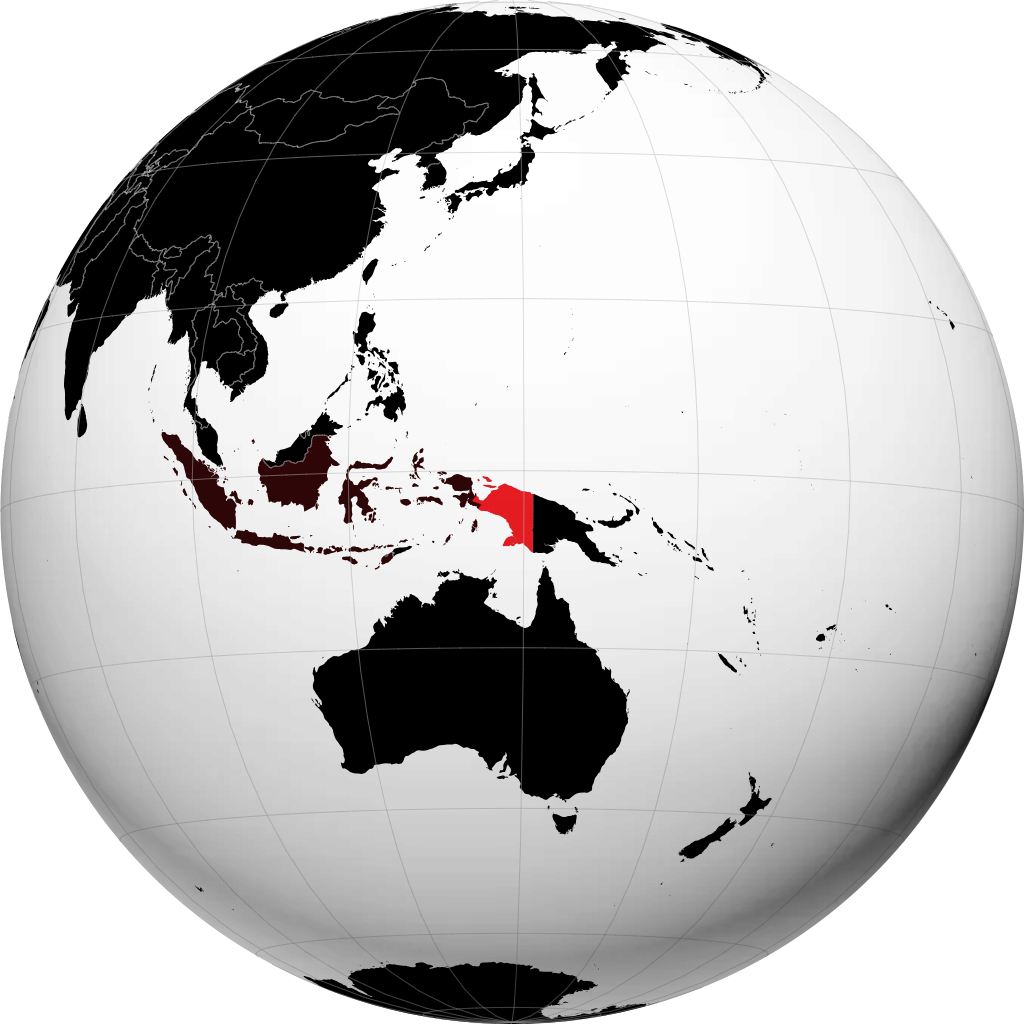 Província de Papua no globo