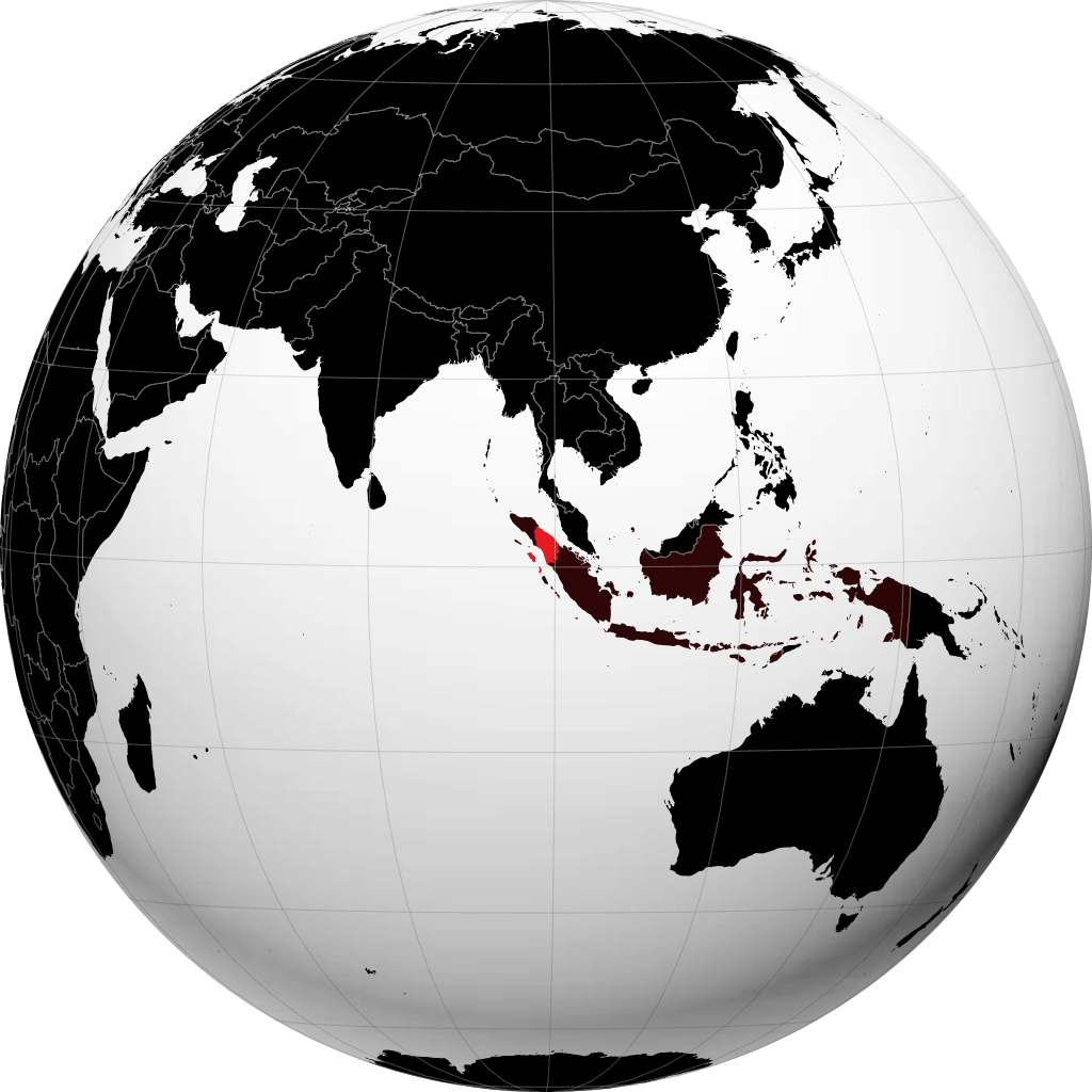 Sumatra do Norte no globo