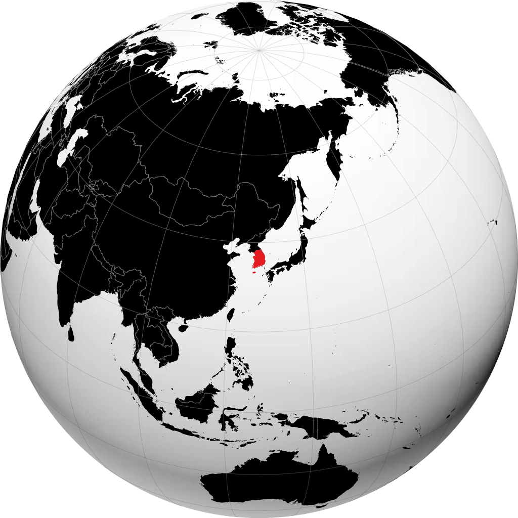 Coreia do Sul no globo