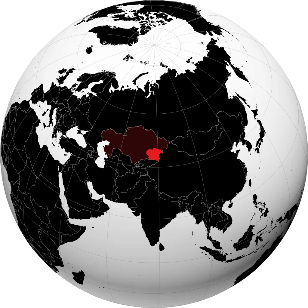 Província de Almaty no globo