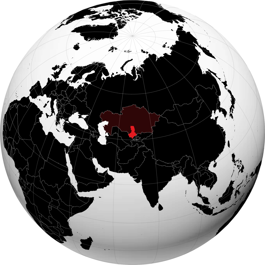 Província do Cazaquistão Meridional no globo