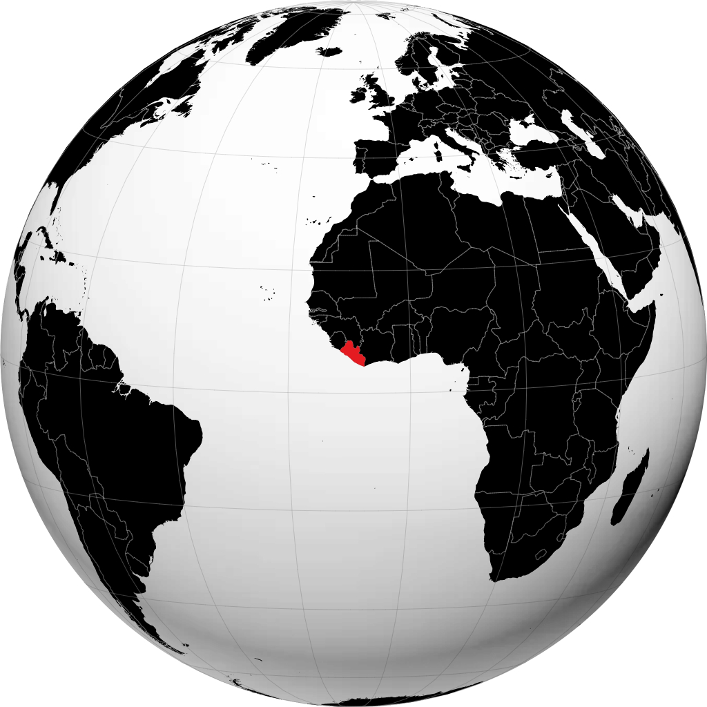 Libéria no globo