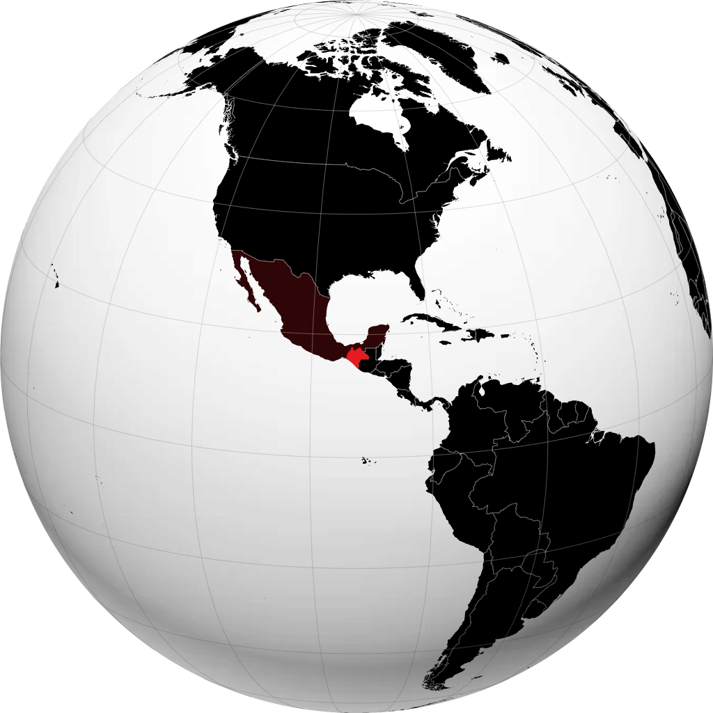 Estado de Chiapas no globo
