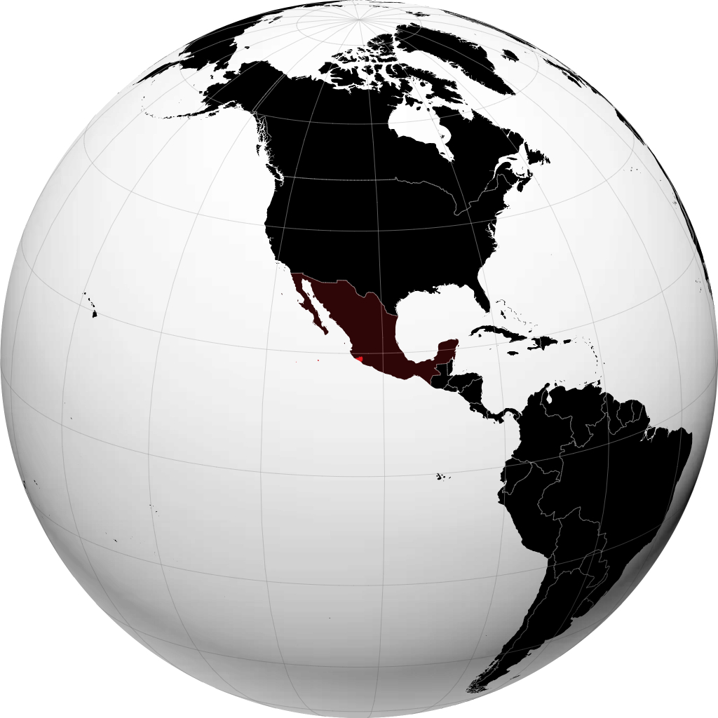 Estado de Colima no globo