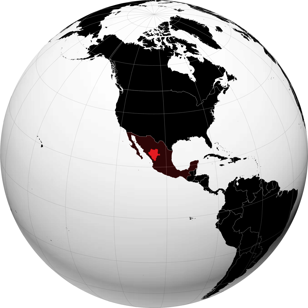 Estado de Durango no globo