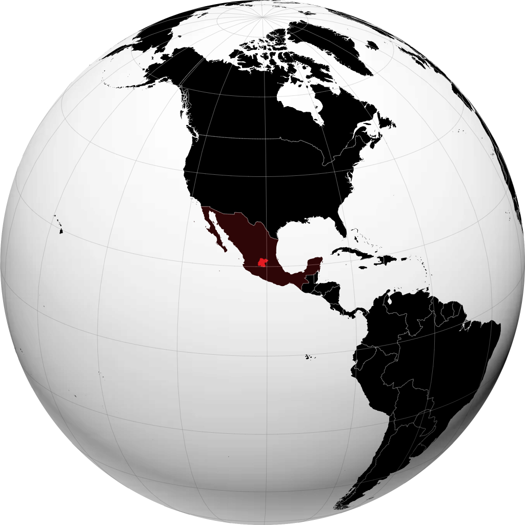Estado de Guanajuato no globo