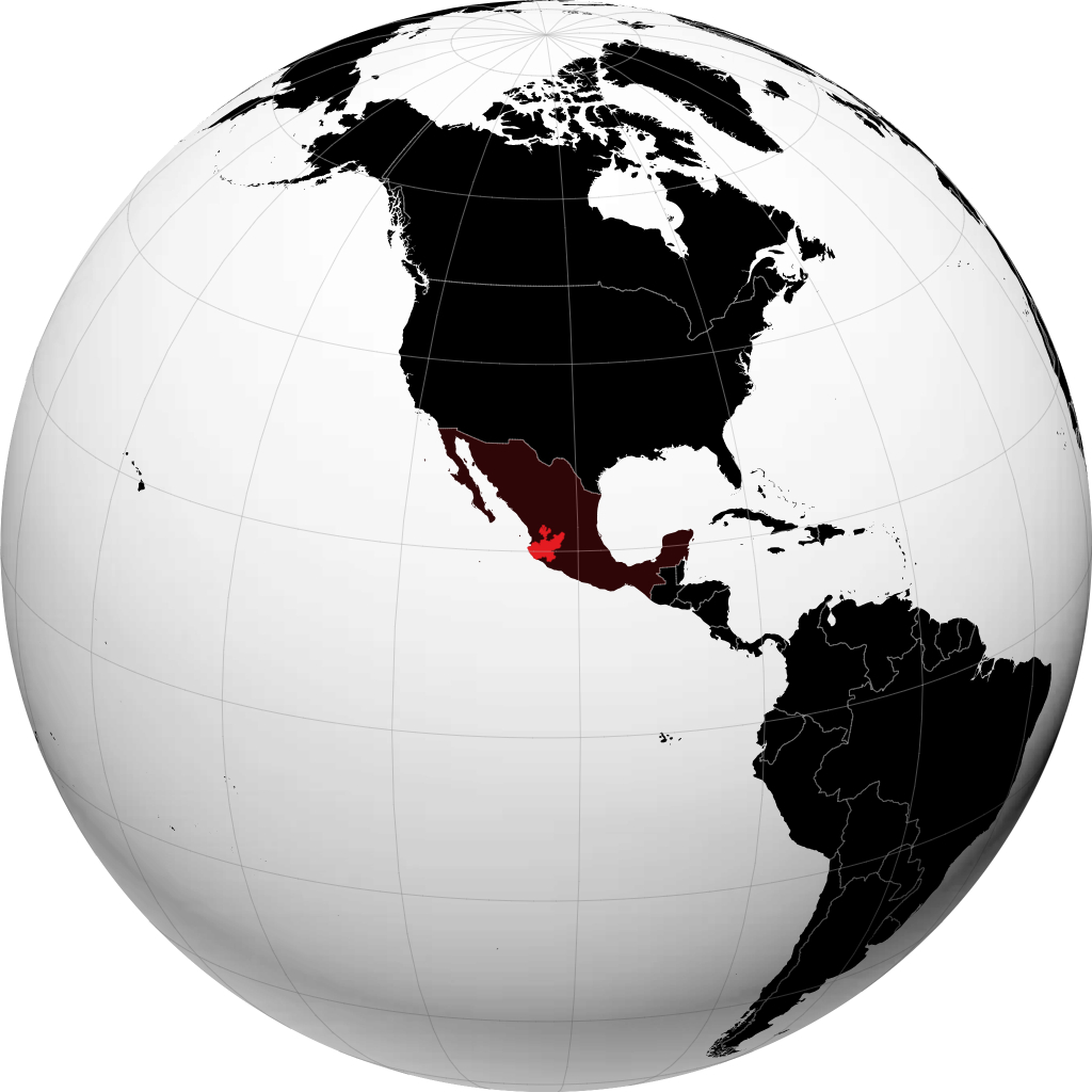 Estado de Jalisco no globo