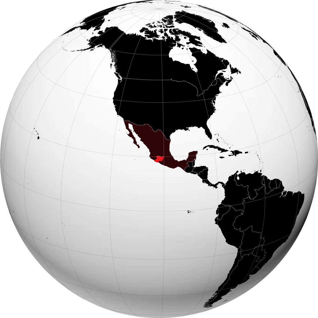Estado de Michoacán no globo