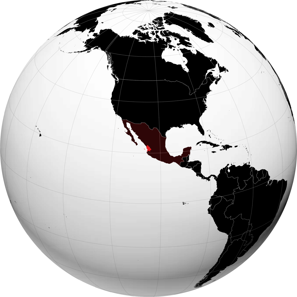 Estado de Nayarit no globo