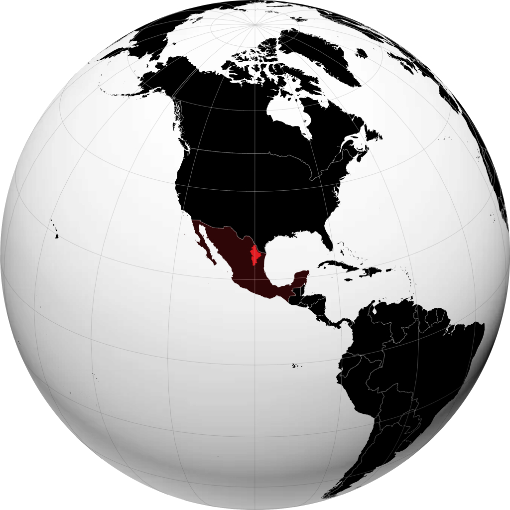 Estado de Nuevo León no globo