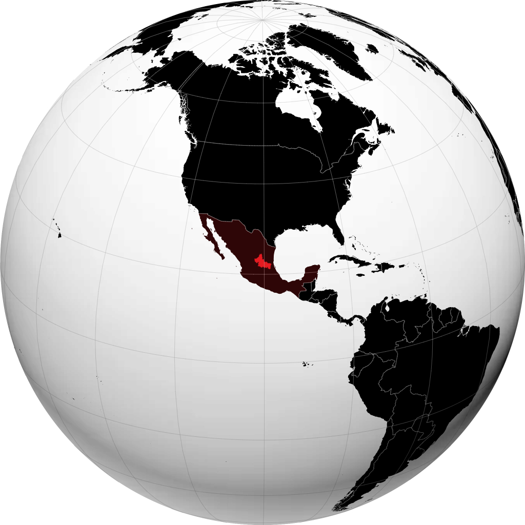 Estado de San Luis Potosí no globo