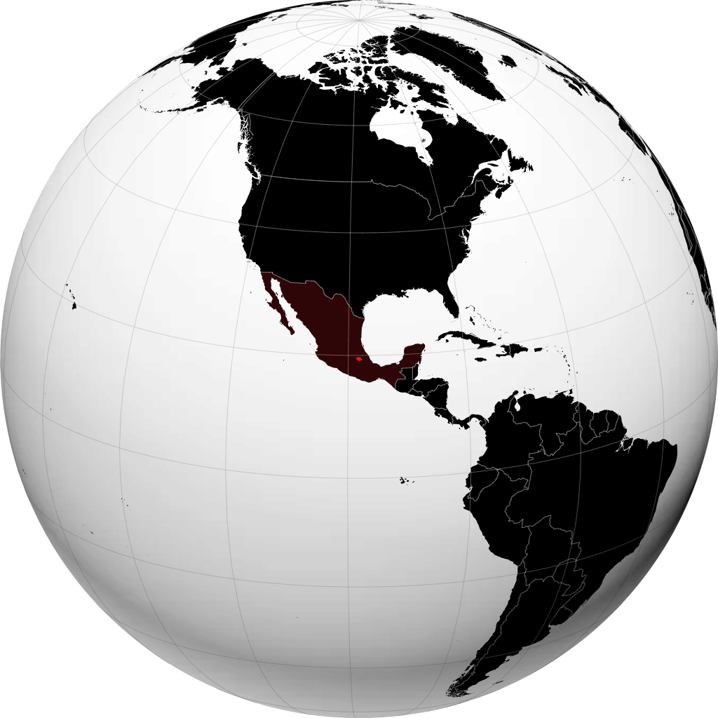 Estado de Tlaxcala no globo