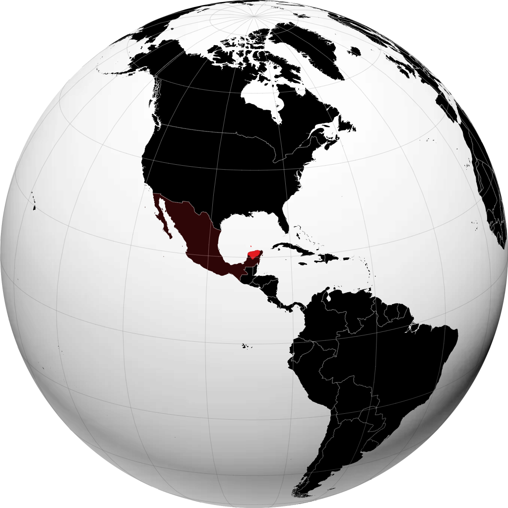 Estado de Yucatán no globo