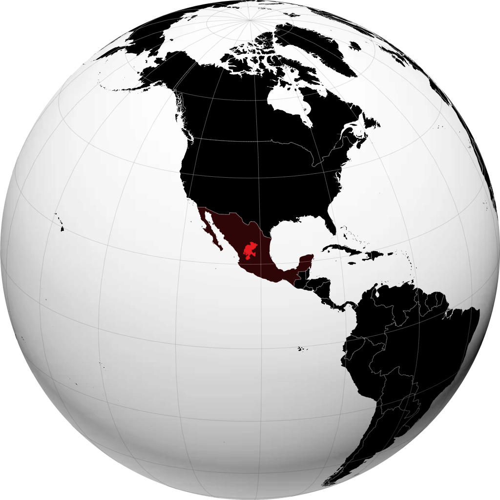 Estado de Zacatecas no globo