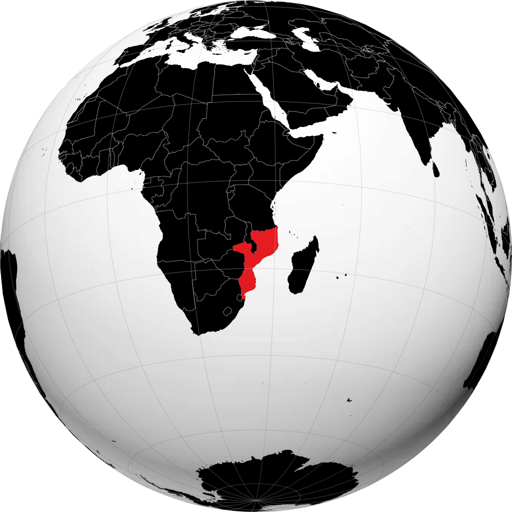 Moçambique no globo