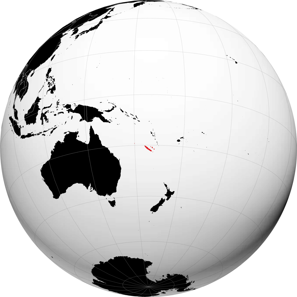 Nova Caledônia no globo