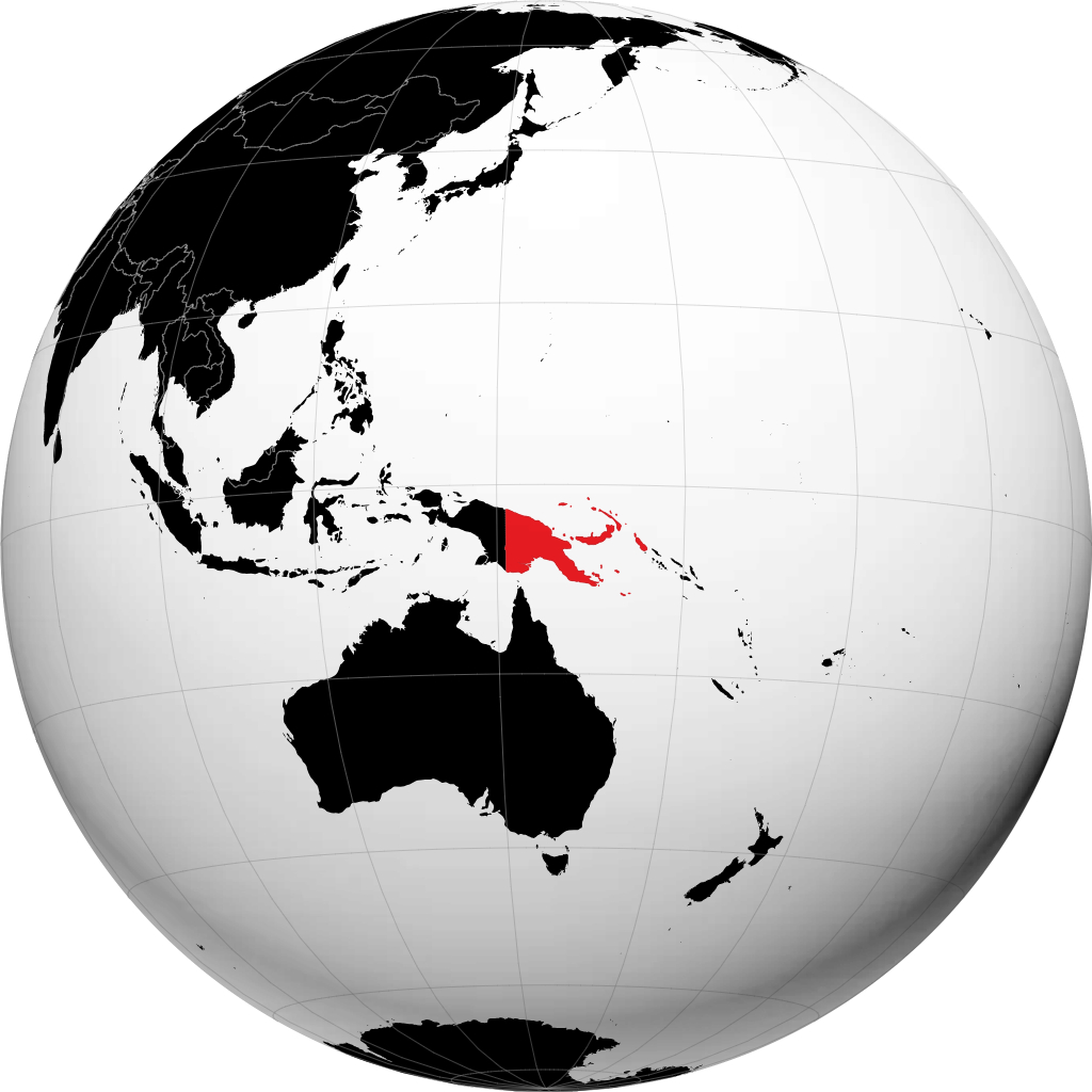 Papua-Nova Guiné no globo