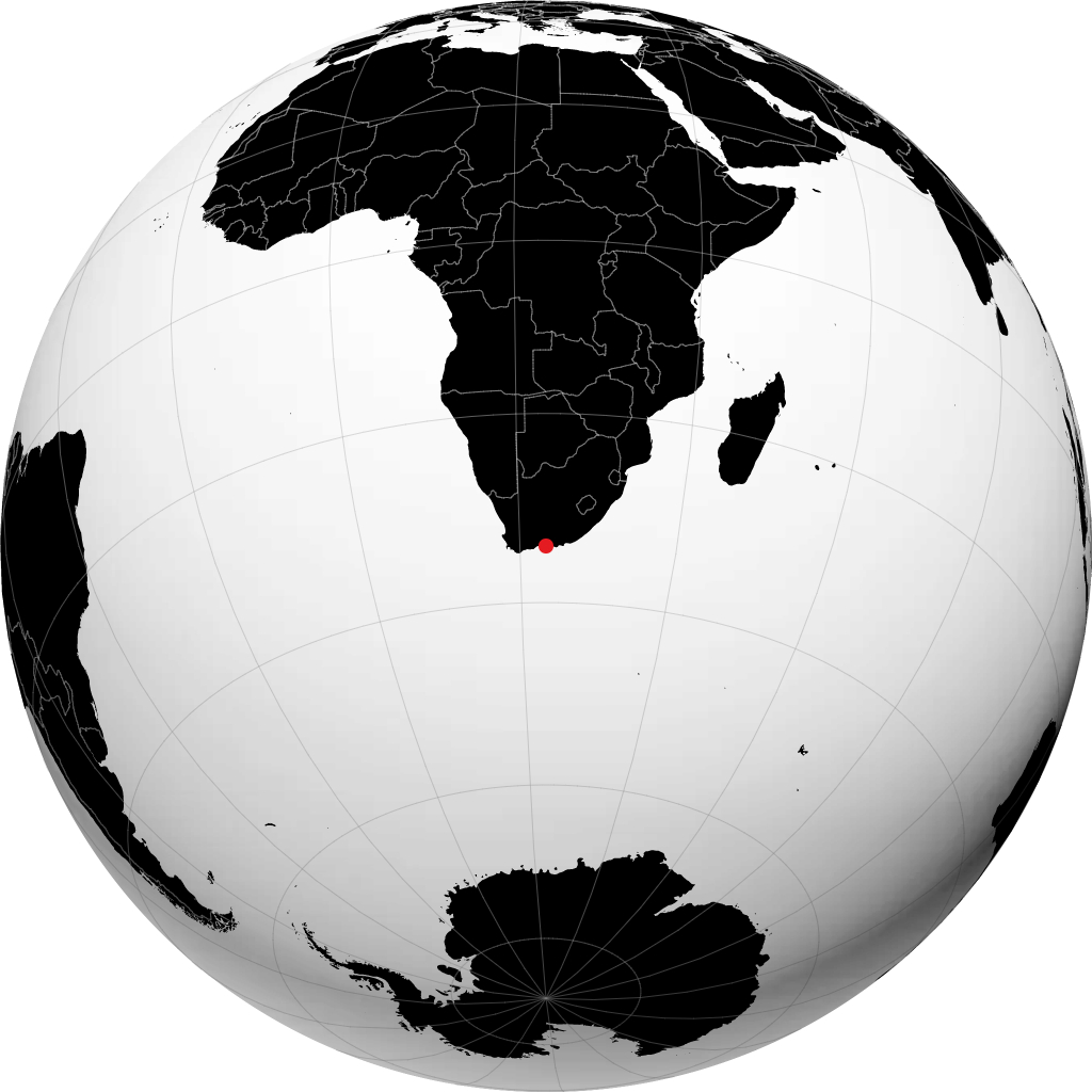 Baía de Plettenberg no globo