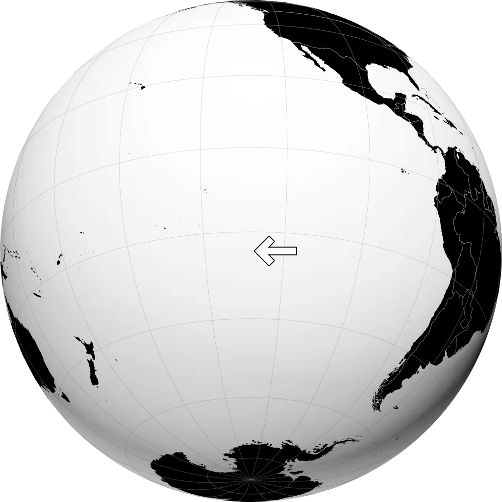 Ilhas Pitcairn no globo