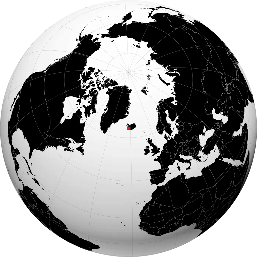 Reykjavík no globo