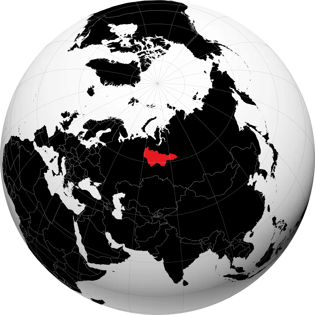 Distrito autônomo de Khanty-Mansi no globo
